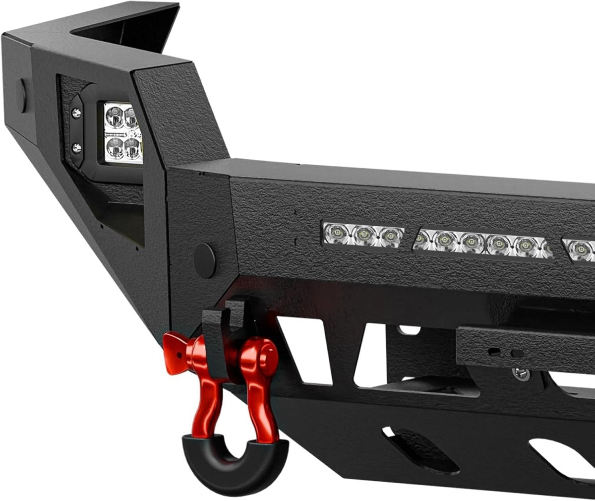for Toyota Tacoma Front Bumpers Compatible with 2016-2023 Toyota Tacoma 3rd Gen Equipped with 3 x LED Lights | Yzona