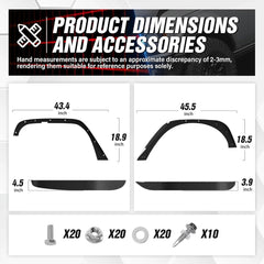 Yzona Wrangler JK Flat Front and Rear Fender Flares