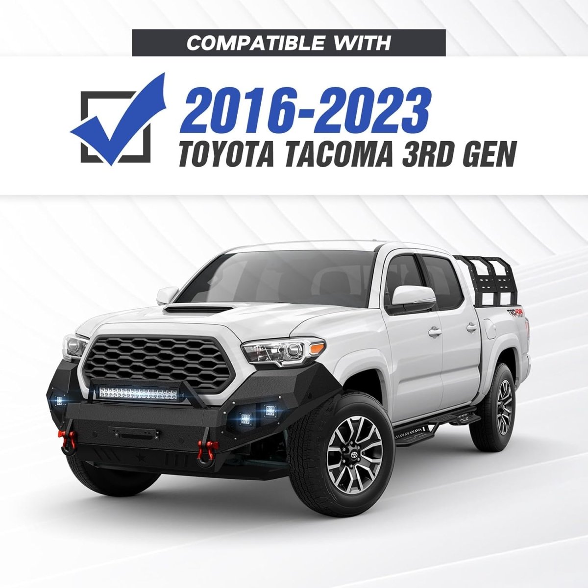 for Toyota Off Road Bumpers Compatible with 2016-2023 Toyota Tacoma 3rd Gen with Winch Plate | Yzona
