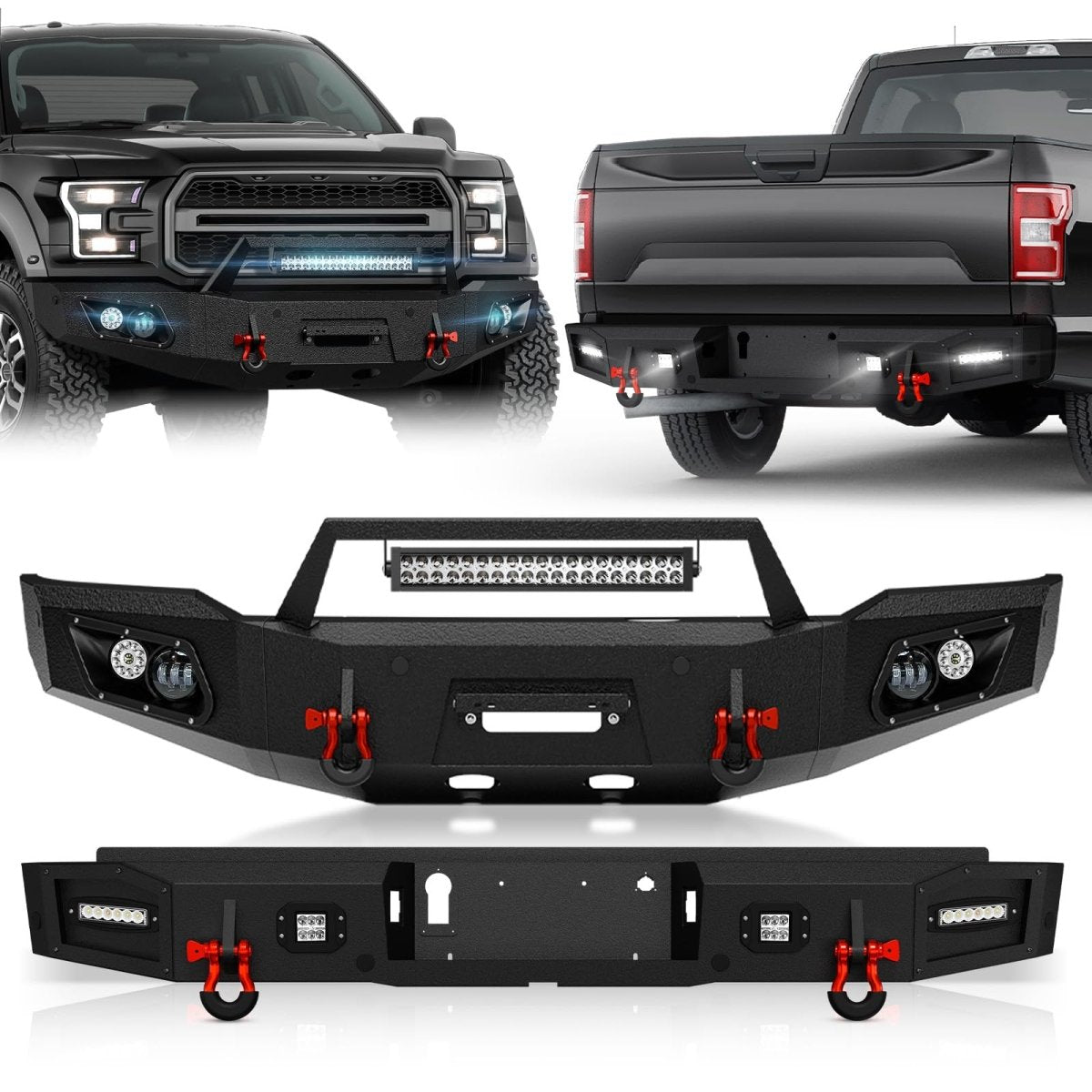 Winch Plate Front & Rear Car Bumpers for Sale 2015-2017 Ford F150(Excluding Raptor and Ecoboost) with Winch Plate | Yzona