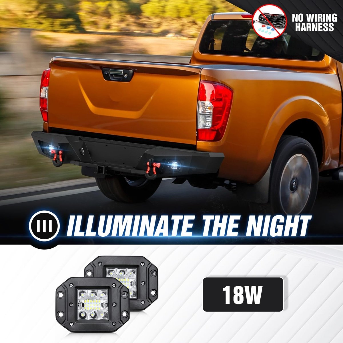 Pickup Truck Rear Bumper Compatible with 2015-2017 Nissan Navara NP 300 - Yzona