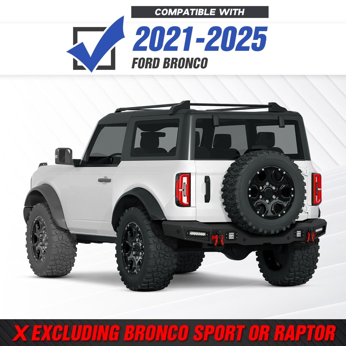 Off-Road Rear Bumper Compatible with 2021-2025 Ford Bronco | Yzona