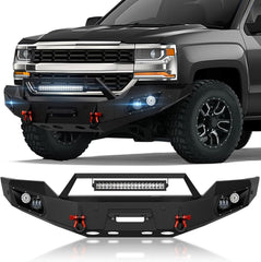 Off Road Truck Front Bumper for 2016-2018 Chevy Chevrolet Silverado 1500 with Winch Plate | Yzona