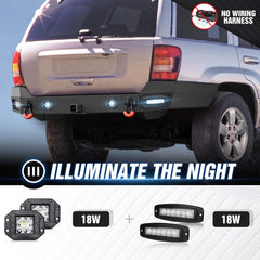 Factory Replacement Bumpers Compatible with 1999-2004 Jeep Grand Cherokee WJ 2nd Gen - Yzona