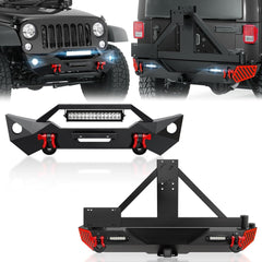 for 2015 Jeep JK Bumpers Compatible with 2007-2018 Jeep Wrangler JK JKU w/Paintable Armor | Yzona