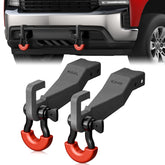 Yzona 3/4" D-Ring Shackle Steel Tow Hook Bracket 2-Pack, Off-Road Recovery Mount for 2019-2023 Chevy Silverado, Includes Hardware & Mounting Kit, Steel Bracket