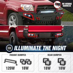 for Tacoma Pickup Truck Front and Rear Bumpers Compatible with 2005-2015 Toyota Tacoma 2nd Gen with Winch Plate | Yzona