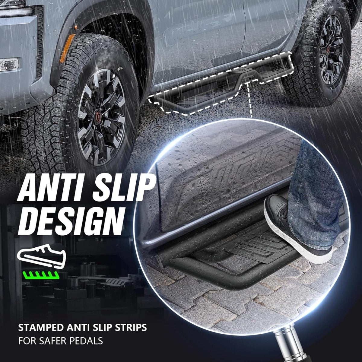 Best Truck Running Boards Side Steps Compatible for 2005-2025 Nissan Frontier Crew Cab | Yzona