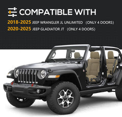 Half Doors Compatible with 2018-2025 Jeep Wrangler JL JLU & Gladiator JT 4-Doors