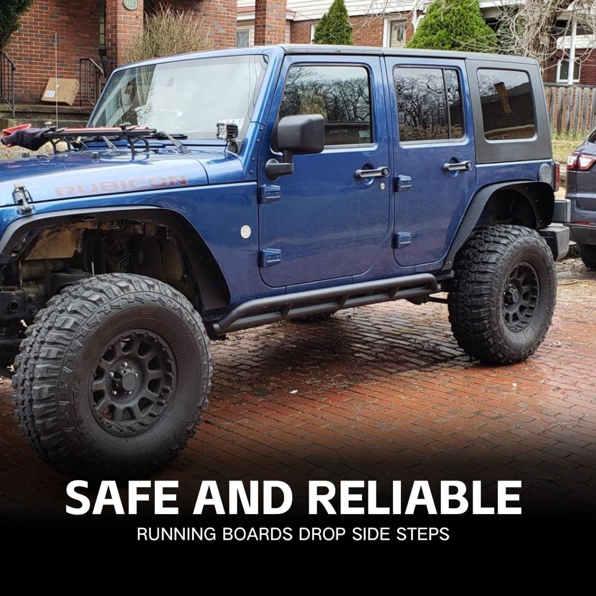 Yzona Truck Side Step Bars Compatible with 2007-2018 Jeep Wrangler JK JKU Unlimited 4 Doors