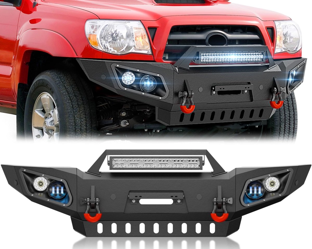 for Toyota Tacoma Off Road Front Bumpers Compatible with 2005-2015 Toyota Tacoma 2nd Gen w/Skid Plate | Yzona