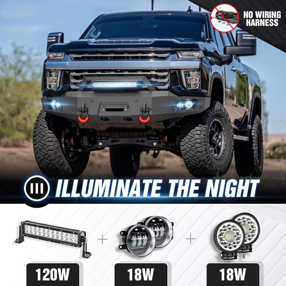 Replacement Truck Bumpers for Silverado Front Bumpers 20-23 Chevy Chevrolet Silverado 2500 3500 HD with Winch Plate| Yzona