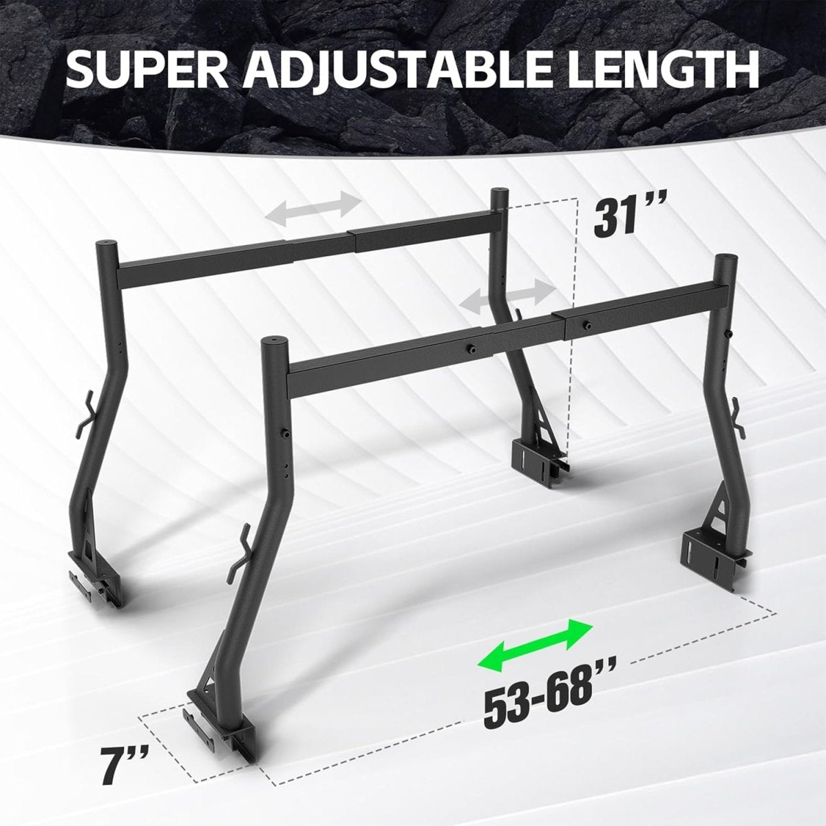 Overland Universal Pickup Ladder Bed Rack | from 46" to 71" Wide | Yzona