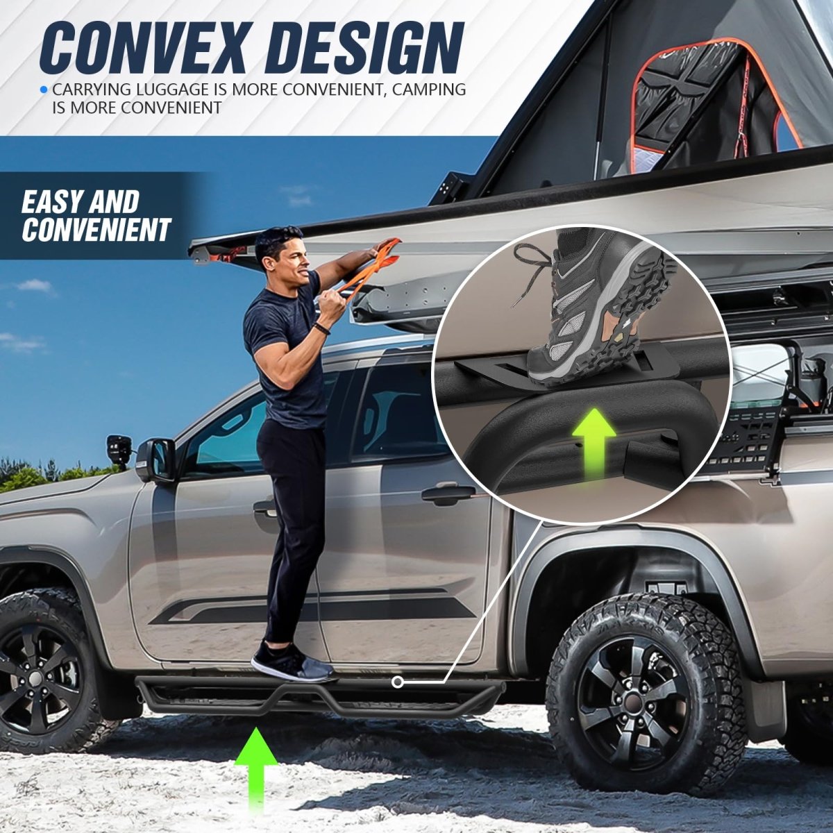 Frame Mount Side Steps Compatible with 2019-2025 Dodge Ram 1500 Quad Cab New Body Double/Extended Cab - Yzona