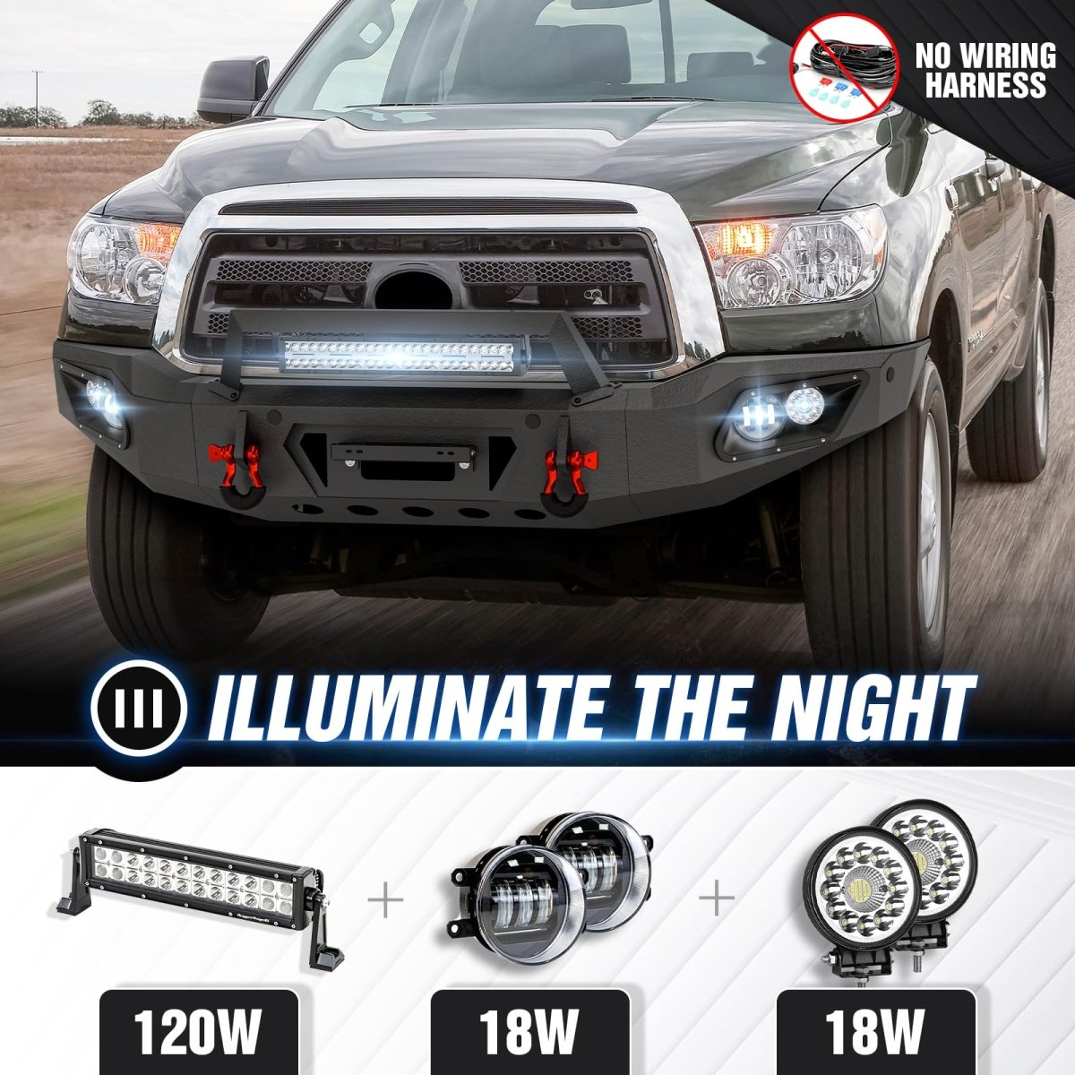 Off Road Replacement Bumpers Compatible with 2007-2013 Toyota Tundra - Yzona