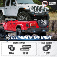 Off Road Truck Bumpers Compatible with 2020-2025 Jeep Gladiator JT - Yzona