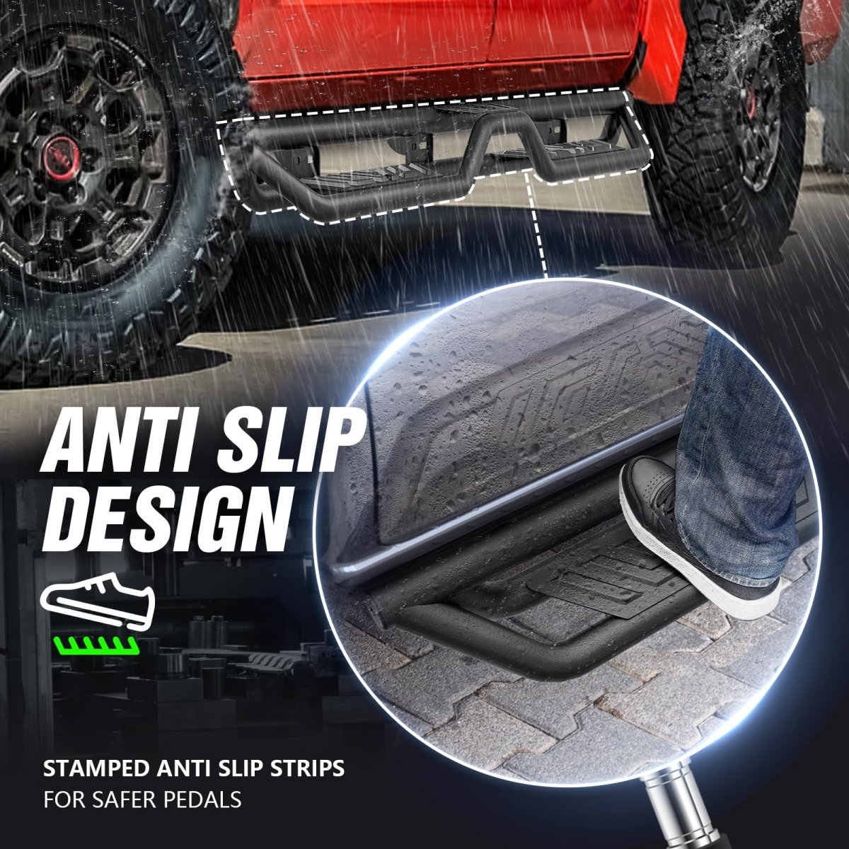 Side Step for Pickup Truck Compatible with 2022-2025 Toyota Tundra Double/Extended Cab - Yzona