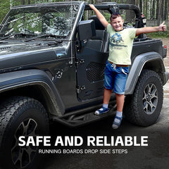 for Jeep Side Steps Running Boards Compatible with Jeep Wrangler JL 2 Doors(18-25)-Include 4XE Model | Yzona