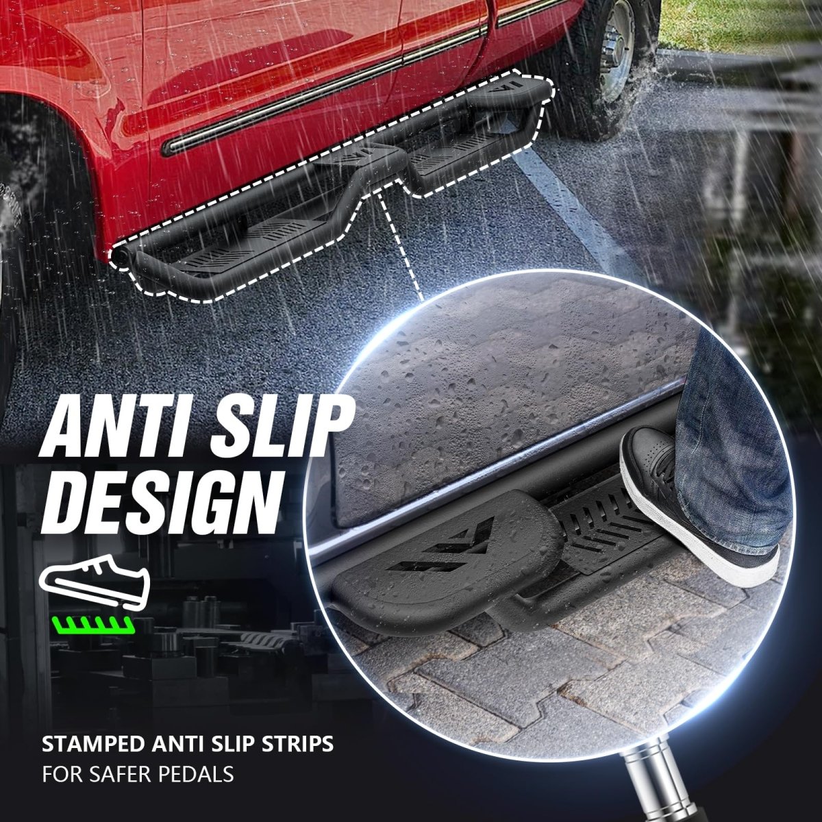 Running Boards for F250 Compatible with 1999-2016 Ford F250 F350 Super Cab Side Steps - Yzona