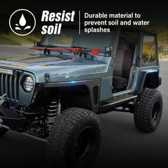 Yzona 1997-2006 Jeep Wrangler TJ & 2004-2006 Jeep Wrangler LJ Flat Front & Rear Fender Flares