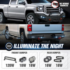 Off Road Rear & Front Car Truck Bumpers for GMC Sierra 1500 | 2016 2017 2018 | Yzona