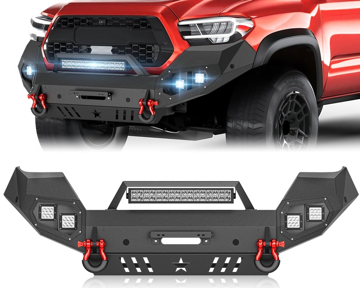 for Toyota Off Road Bumpers Compatible with 2016-2023 Toyota Tacoma 3rd Gen with Winch Plate | Yzona