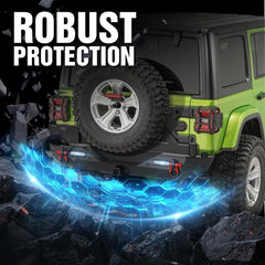 Aftermarket Back Bumpers Compatible with 2018-2025 Jeep Wrangler JL JLU