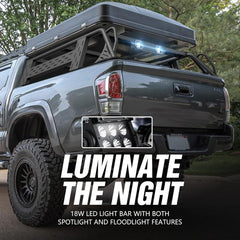 16.7" High Full-Size Truck Bed Racks with 2 LED Lights for 2005-2023 Toyota Tacoma with Bed Rails | Yzona