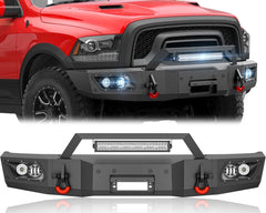 for Off Road Bumpers Ram 1500 Compatible with 2015-2018 Dodge Ram 1500 Rebel with LED Lights | Yzona