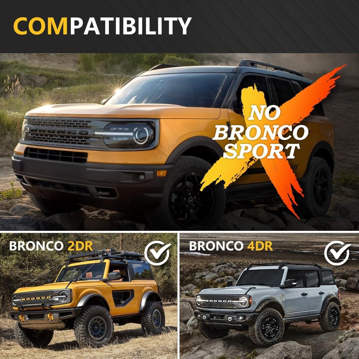 for Ford Bronco 2 Inch Trailer Hitch Receiver | 21-25 Ford Bronco 2 Door & 4 Door Hitch Receiver with Cover | Yzona