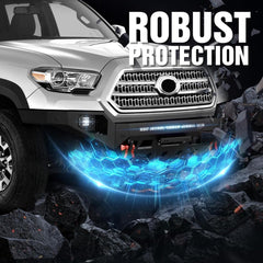 for 2016-2023 Toyota Tacoma 3rd Gen Rear & Front Steel Bumpers with LED Lights | Yzona