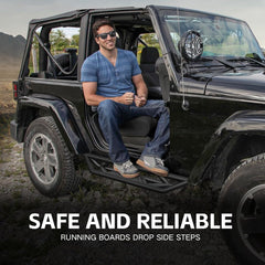Off-Road Jeep Wrangler Step Running Boards Compatible with JK 2 Doors(07-18) | Yzona