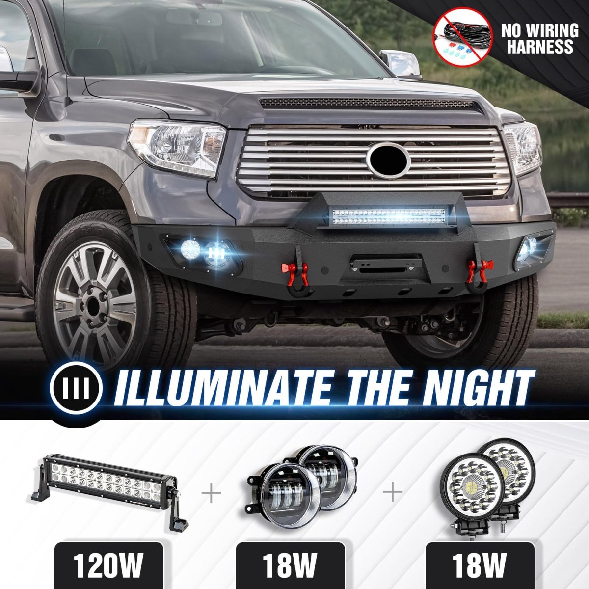 Replacement Bumpers for Cars Compatible with 2014-2021 Toyota Tundra - Yzona