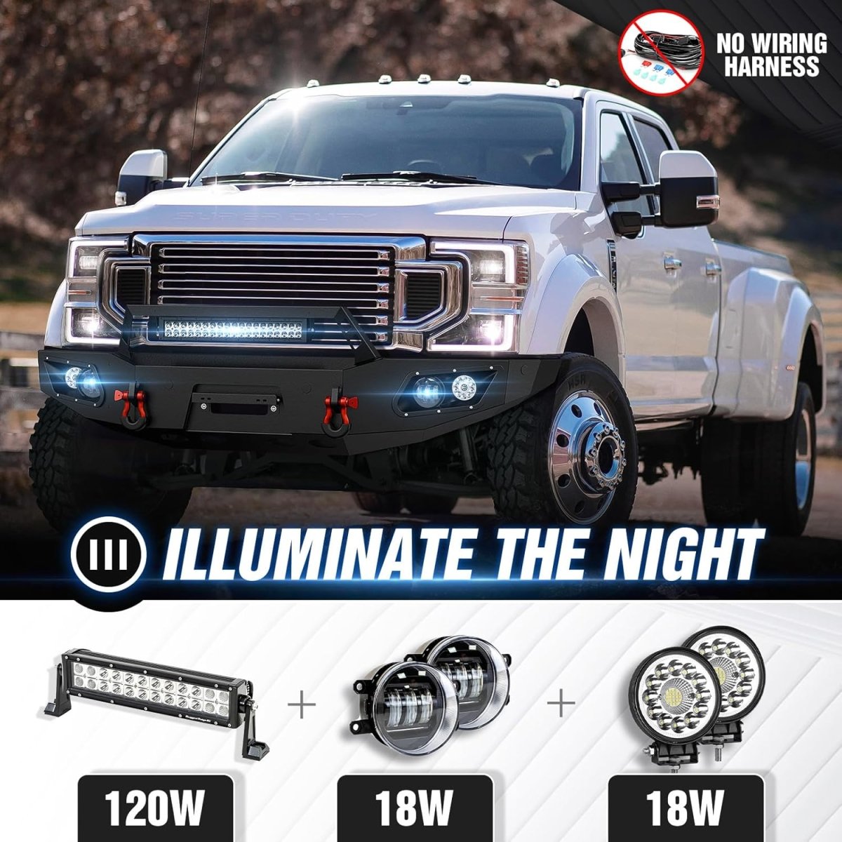 for F250 Front Bumpers Compatible with 2017-2022 4th Gen Ford F250 F350 F450 Super Duty | Yzona