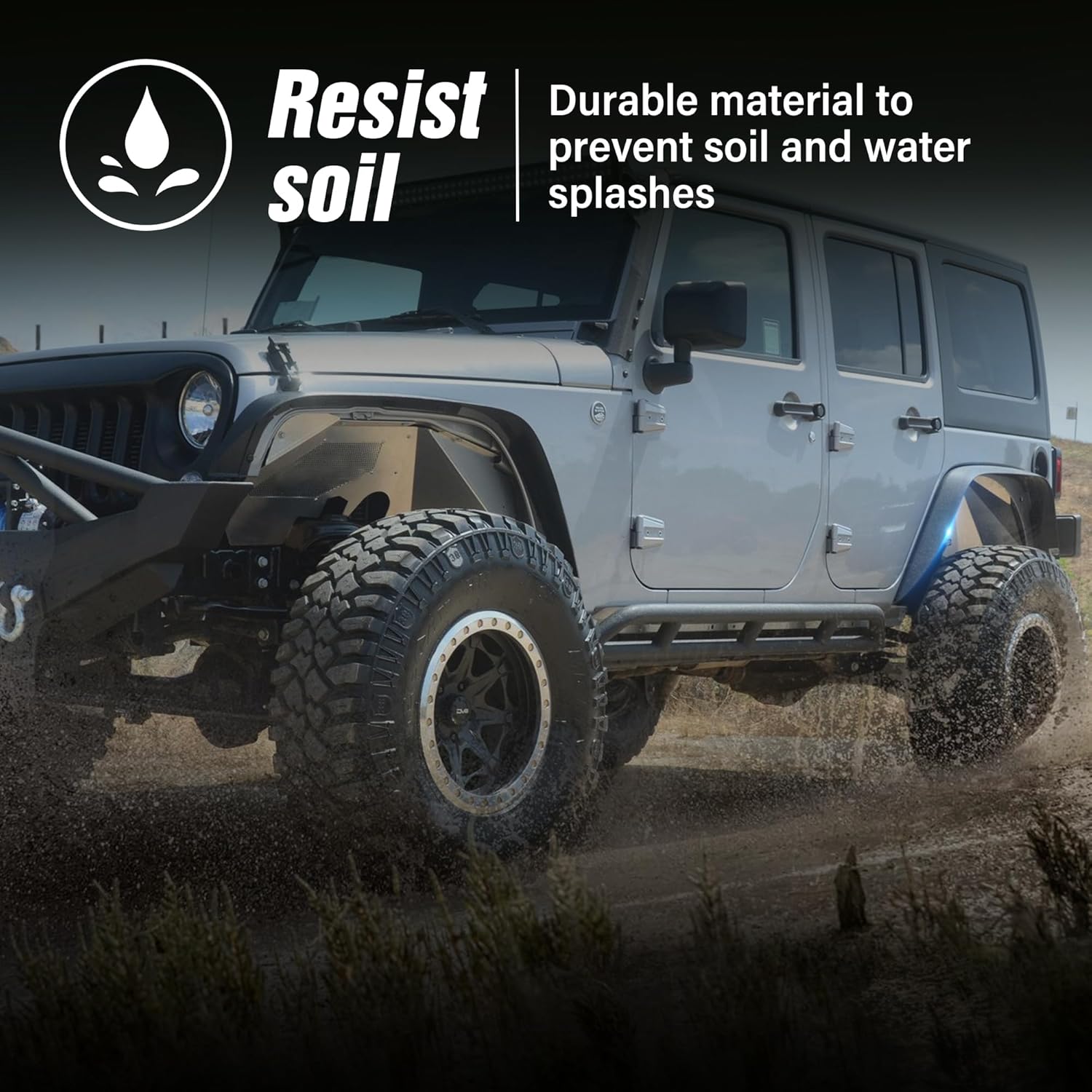 Yzona Wrangler JK Flat Front and Rear Fender Flares