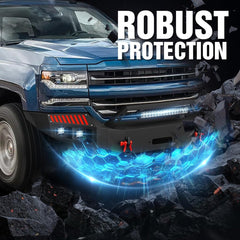 for Aftermarket Chevy Bumpers Compatible with 2016-2018 Chevrolet Silverado 1500 with Winch Plate | Yzona