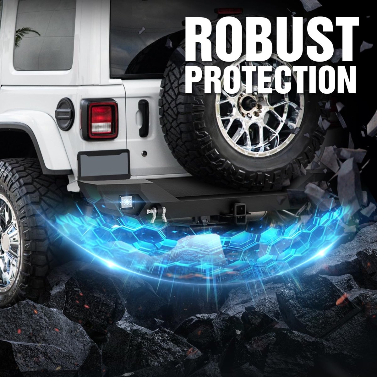 Replacement Bumpers for Trucks Compatible with 2018-2025 Jeep Wrangler JL JLU - Yzona