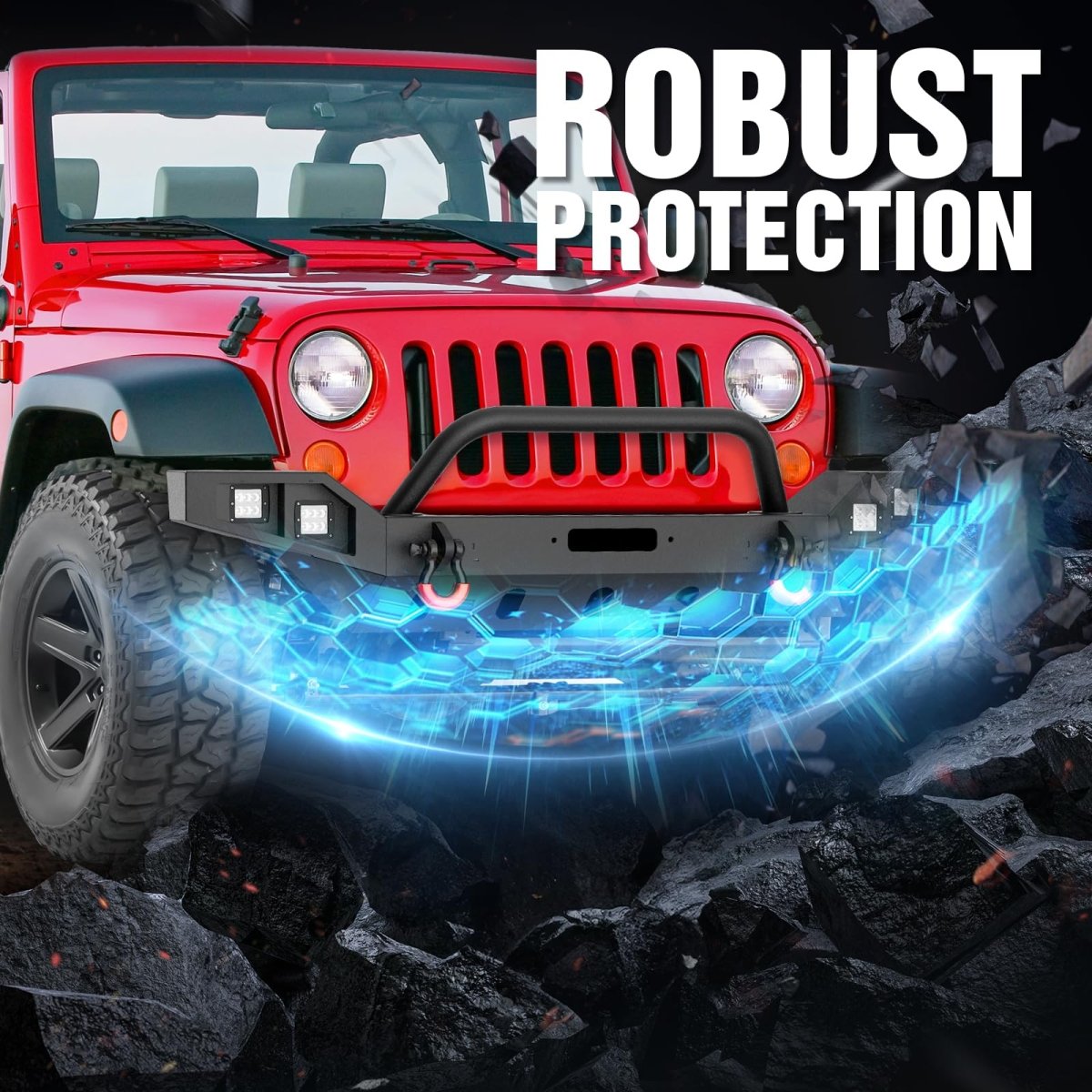 4x4 Truck Bumpers Compatible with 2007-2018 Jeep Wrangler JK JKU | Yzona