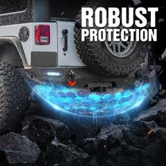 Rear Aftermarket Bumpers Compatible for 2007-2018 Jeep Wrangler JK JKU Equipped - Yzona