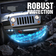 Full Width Front Bumpers Compatible with 2007-2024 Jeep Wrangler JK JL JKU JLU Unlimited Rock Crawler | Yzona