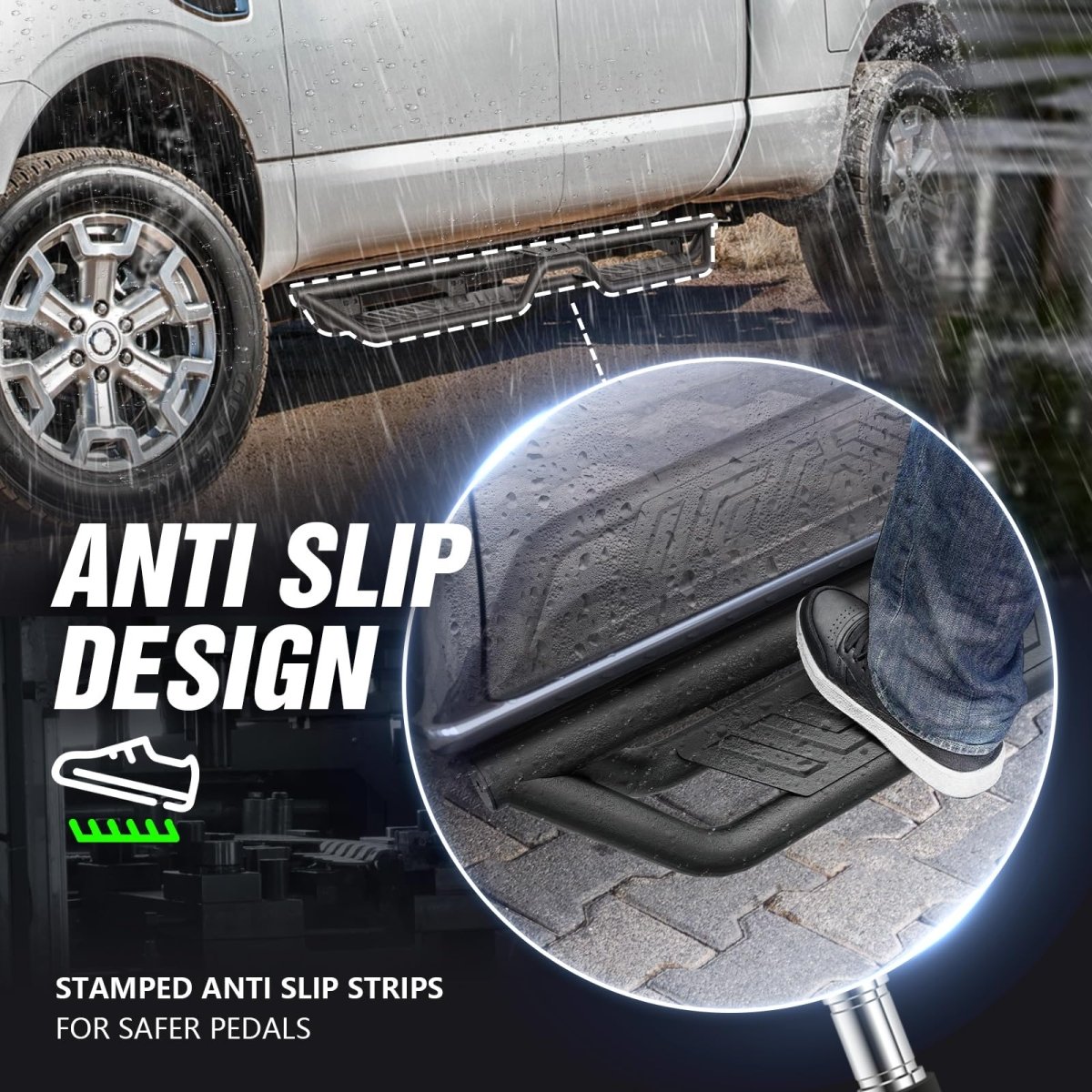 Truck Side Steps Running BoardsCompatible for 2004-2025 Nissan Titan & Nissan Titan XD 2016-2025 Model CrewCab - Yzona