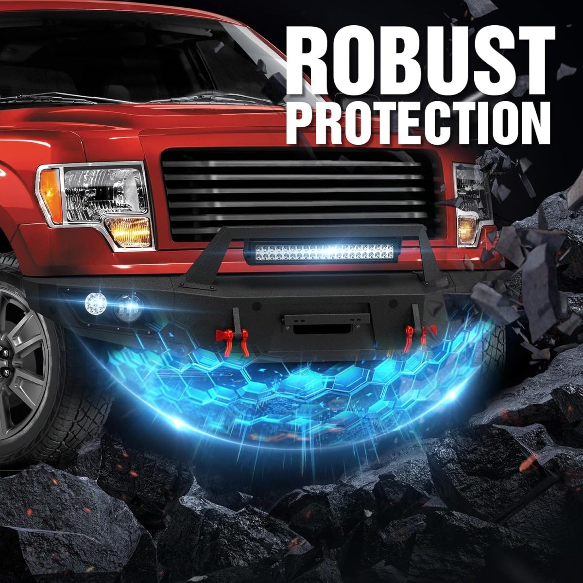 for 2014 F150 Front Bumper Compatible with 2009-2014 12th Gen Ford F150 (Excluding Raptor) | Yzona