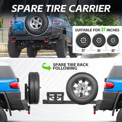 Off Road Rear Bumpers for Trucks Compatible with 2007-2014 Toyota FJ Cruiser with Spare off road bumpers | Yzona