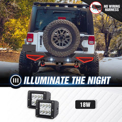 Aftermarket Steel Bumpers Compatible with 2007-2018 Jeep Wrangler JK JKU Unlimited - Yzona