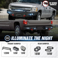 Front Bumpers for Chevy Silverado 1500 2007-2013 2nd Gen Chevy Silverado 1500 Pickup Truck Bumper w/Winch Plate | Yzona