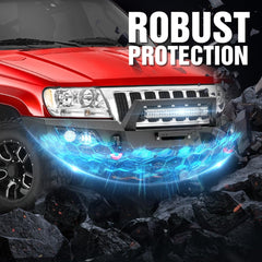 Heavy Duty Replacement Bumpers Compatible with 1999-2004 Jeep Grand Cherokee WJ 2nd Gen - Yzona