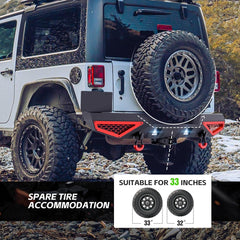 Yzona Heavy Truck Bumpers Compatible with 2007-2018 Jeep Wrangler JK JKU Equipped