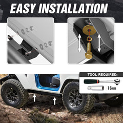 for Jeep Side Steps Running Boards Compatible with Jeep Wrangler JL 2 Doors(18-25)-Include 4XE Model | Yzona