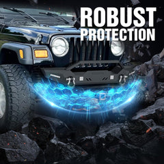 Front Replacement Bumpers Compatible with 1987-2006 Jeep Wrangler YJ TJ LJ Unlimited - Yzona