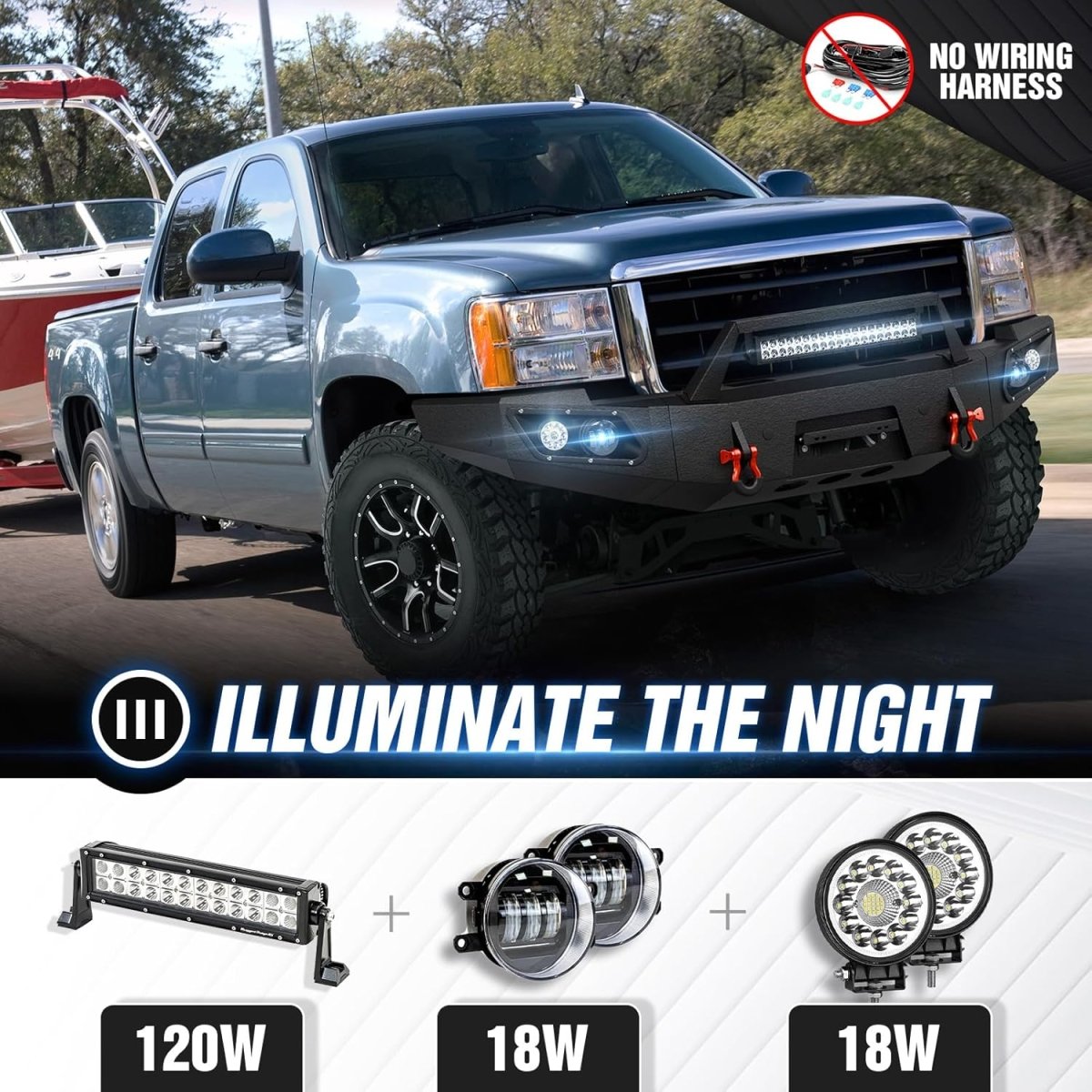 Pickup Off Road Front Bumpers for 2007-2013 GMC Sierra 1500 with Winch Plate | Yzona